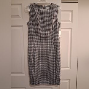 Calvin Klein Sheath Dress Size 10 Black White NWT
